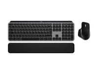 Logitech Master Series MX Keys S Combo for Mac - Ensemble clavier et souris - full size - rétroéclairé - sans fil - Bluetooth LE - QWERTZ - Allemand - gris sidéral