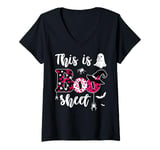 Womens This Is Boo Sheet Halloween Ghost Costumes Men Women Couples V-Neck T-Shirt