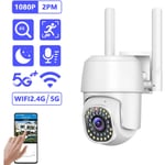 Camera de surveillance HD 2MP 1080P WiFi sans fil 2.4G + 5G Rotation 360 �� Vocal bidirectionnel Vision Nocturne APP