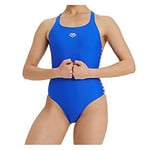 arena Maillot de Bain 1 pièce Icons pour Femme Dos Nageur Uni, Bleu Fluo, 32