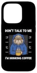 Coque pour iPhone 14 Pro Chat vintage Don't Talk To Me I'm Drinking Coffee Style rétro