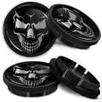 SkinoEu Compatible with Wheel Center Caps VW Volkswagen Centre Hubcaps 5G0601171 66mm Skull CR 48