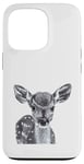 Coque pour iPhone 13 Pro Dessin à stylo et à l'encre de bébé cerf fauve mignon