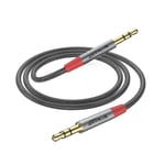 Cable Jack[1M-2-Pièce] 3.5 Male Male Cable Audio, Tissage en Nylon Double Jack, Pour Smartphones,Cable Auxiliaire, Stéréo, Compatible avec IPod, IPad,Haut - parleur, Echo