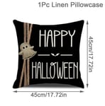 45 cm Pellava Halloween-tyynynpäällinen Pumpkin Bat Wizard Ghost Halloween-sisustus kodin koristeelliselle sohvalle autotuolin koristeluun tyynyliina