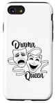 Coque pour iPhone SE (2020) / 7 / 8 Masques de théâtre comédie et tragédie Drama Queen Black Line