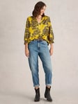 White Stuff Elisa Floral Top, Gold/Black