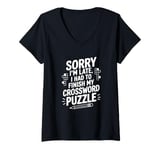 Womens I Had To Finish My Crossword Puzzle, Word Puzzle V-Neck T-Shirt