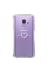 La Coque Francaise et étui téléphone mobile samsung galaxy s9 anti-choc souple angles renforcés transparente coeur blanc amour la coque francaise