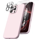 Coque Silicone Rose + Verres Trempes et Protections Camera Arriere X2 Pour iPhon