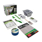 brackit Painter’s Kit - 15 Piece - for Cleaning, Painting for Gates, Benches, Stairs and More - Paint Stirrer, Tin Opener, Paint Kettle, Masking Tape, Gloves, Sandpaper Sheets, Drop Sheet