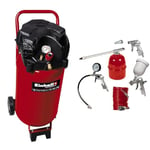 Einhell Compresseur TE-AC 270/50/10 (Puissance moteur 1800W, Capacité de la cuve : 50 L, Cuve garantie 10 ans contre la corrosion, Pied amortisseur de vibrations) + Kit 13 accessoires