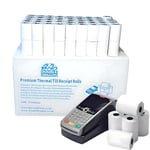 Double Dragon, 57 x 40 mm Premium Thermal Paper Till Receipt Roll for PDQ Credit Card Machine, POS, EPOS [Pack of 100]