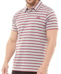 WEIRD FISH Mens Trippier Short Sleeve Striped Polo Shirt Grey Marl > Size Small