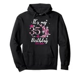 Womens It's My 35th Birthday EST 1990 35 Years Old Diamond Pullover Hoodie