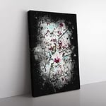 Big Box Art Pink Magnolia Blossom Tree Paint Splash Canvas Wall Art Print Ready to Hang Picture, 76 x 50 cm (30 x 20 Inch), White, Grey, Black, Mauve, Maroon