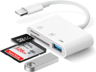 Lecteur De Carte Sd Pour Iphone Ipad, 3 En 1 Lecteur De Carte Sd Pour Micro Sd/Sd/Tf/Usb, Adaptateur Carte Sd Pour Iphone Usb, Adaptateur De Carte Mémoire, Sd Card Reader Pour I-Phone I-Pad