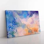 Big Box Art Power of My Heart in Abstract Canvas Wall Art Print Ready to Hang Picture, 76 x 50 cm (30 x 20 Inch), Pink, Blue, Blue