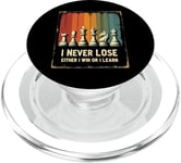 Chess Club I Never Lose Either I Win Or Learn Chess Coach PopSockets PopGrip for MagSafe