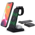 Guangmaoxin 3 in 1 Wireless Charger, Wireless Charging Dock Station, Magnetic Design, for Apple iPhone 8/9/10/11/Pro/XS AirPods 2/Pro, Apple Watch2/3/4/5/6, 5W/7.5W/10W Fast Charging