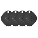 VOCOlinc Key Finder, 4 Pack Smart Air Tag Tracker, Compatible with Apple Find My App (iOS Only, not Support Android), Battery Replaceable, Blueooth Item Locator for Keys, Luggage,Suitcase,Bag, Black