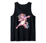 Dabbing Unicorn Rainbow Hair Fun Unicorn Kids Girls Boys Tank Top