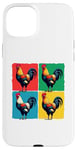 iPhone 15 Plus Colorful Funny Chicken Art, Crazy Chicken Rooster Family Case