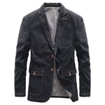 Blouson Homme En Jean - Avognates - Slim Col Revers Manches Longues - Couleur Unie Business Casual