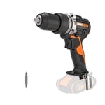 WORX Nitro - Perceuse à percussion sans fil Brushless 20V - WX352.9 - 60 NM -⌀ 13 mm (2 vitesses, éclairage LED, livrée sans batterie ni chargeur, accessoires et coffret)