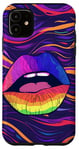 Coque pour iPhone 11 Violet minimaliste Paisley LGBTQ Pride Celebration Novelty