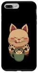 Coque pour iPhone 7 Plus/8 Plus Kawaii Kitty Latte Little Mouse Tasse à café Motif chat