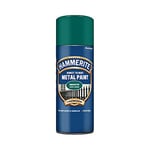 Hammerite Spray Paint for Metal. Direct to Rust Exterior Dark Green Metal Paint, Smooth Finish. Corrosion Resistant Gloss Paint and Rust Remover, 8 Year Protection - 400ml Aerosol 0.5 SqM Coverage​