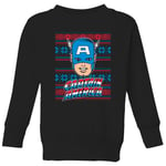 Marvel Captain America Face Pull de Noël pour enfants - Noir - 3-4 ans - Noir