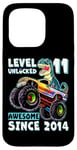 iPhone 15 Pro Level 11 Unlocked T Rex Monster Truck Dinosaur 11th Birthday Case