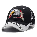 WAZHX Black Cap Usa Flag Eagle Embroidery Baseball Cap Snapback Caps Casquette Hats Fitted Casual Gorras Dad Hats For Men Women Adjustable No7