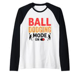 Funny Dodgeball game Design for a Dodgeball Player Raglan Baseball Tee