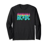 AC/DC Rock Music Band Neon Flames Manche Longue