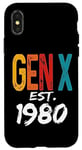 Coque pour iPhone X/XS Génération X Est 1980 Born In 1980 Anniversaire Humour Humour