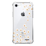 Evetane - Coque Silicone Compatible avec iPhone 7/8/ iPhone SE 2020/2022 - Protection Souple et Renforcée - Coins Antichocs - Fine et Transparente - Coque Arrière - Marguerite