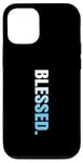 Coque pour iPhone 12/12 Pro Blue Blessed. Graphique vertical en couleur bleue