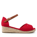 Espadrillos Tommy Hilfiger Rope Wedge Sandal T3A7-32185-0048 S Röd