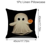 45 cm Pellava Halloween-tyynynpäällinen Pumpkin Bat Wizard Ghost Halloween-sisustus kodin koristeelliselle sohvalle autotuolin koristeluun tyynyliina