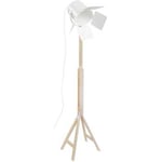 Lampadaires Tosel  lampadaire liseuse articulé bois naturel et blanc