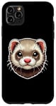 Coque pour iPhone 11 Pro Max Adorable Visage d'un Furet Dessin pour Amoureux des Animaux