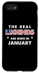 Coque pour iPhone SE (2020) / 7 / 8 The Real Legends Are Born In January USA Drapeau américain