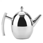 Teapot, MAGT Silver Stainless Steel Durable Tea Coffee Water Kettle with Removable Mesh Filter (1500ML)