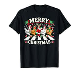 Merry Christmas Santa Chickens Lover Funny Farm Animals Xmas T-Shirt