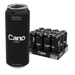 Cano Water Sparkling Water Multipack (12 x 500ml), Resealable Lids, Water Multipack Cans, Natural Spring Water, Sparkling Spring Water Cans