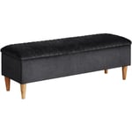 Banc coffre daniele - Tissu velours - Gris