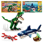 Pack LEGO Creator 3-en-1 : Comprend les Ensembles Les Créatures Sous-Marines (31088) et Les Dinosaures Féroces (31058), Jouets d'Animaux pour Enfants, Garçons et Filles Dès 7 Ans